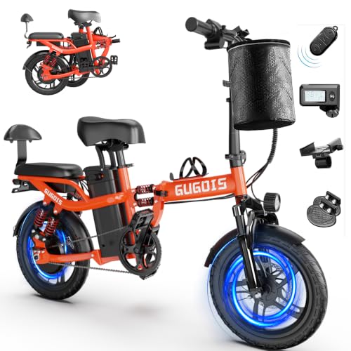 GugoIs Electric Bike for Adults,16/20" Commuter Ebike with 750/1000W & 748.8/960 WH Battery,Up to 25-60 Miles, 2 Seater Adults Electric Bicycles with Full Suspension image 5