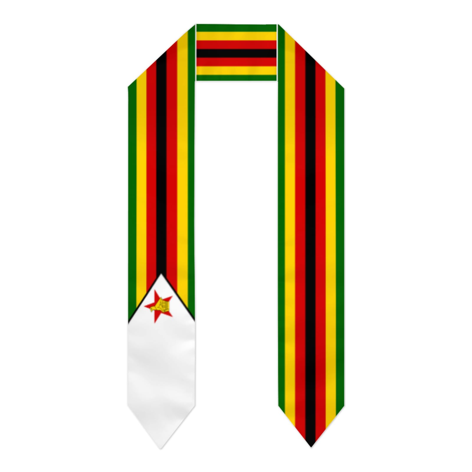 Fwjzdsp Unisex Vintage Zimbabwe Zimbabwean Flag Graduation Stole Scarf Sash Shawl For Study Aboard International Students