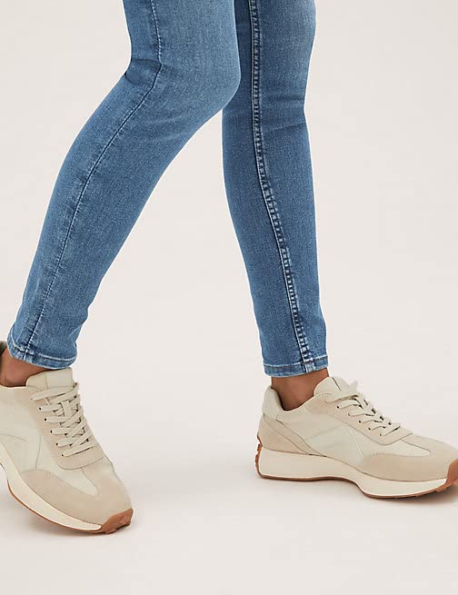 Image of Marks & Spencer Womens Light Wash High Rise Skinny Fit Jeans