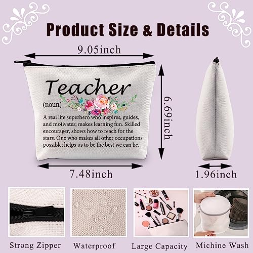 PLITI Teacher Gift Teacher Definition Makeup Bag Teacher Appreciation Gift Para Teacher Gift School Counselor Cosmetic Bag (Teacher noun U) - Image 2