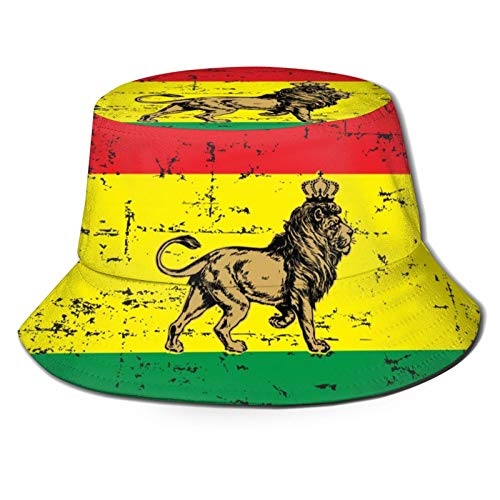 Preisvergleich Produktbild MayBlosom Fischerhut, Rasta, Löwe, modisch, faltbar, tragbar, Sonnenkappen, Unisex, für den Außenbereich, UV-Schutz