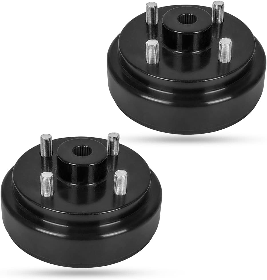 RANSOTO Golf Cart Brake Drum Hub Assembly with Fine Spline Compatible with for 1982-UP E-Z-GO Electric Vehicles Replaces 19186G1P 19186-G1 19186-G1P (2 pcs)