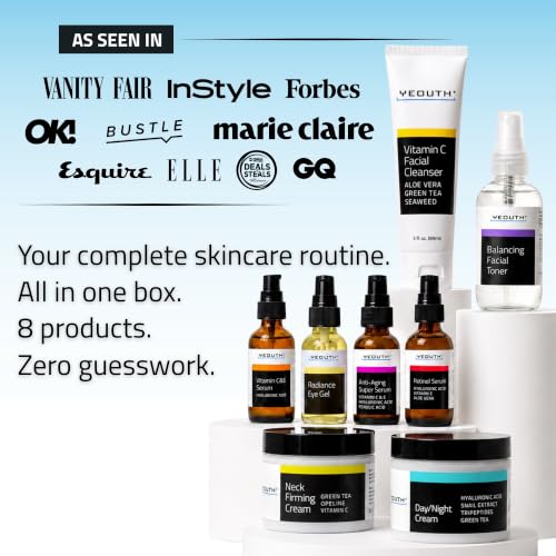 YEOUTH 8-Piece Full Size Skin Care Set for Visibly Smoother-Looking Skin