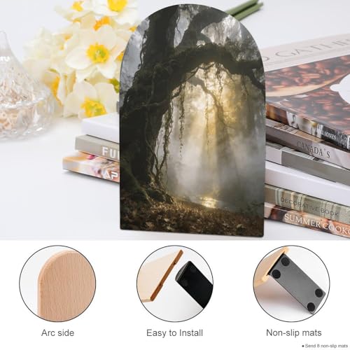 Sujetalibros de madera para evitar caídas de libros pesados en estanterías 5