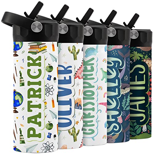Personalized Water Bottle for Kids - 14 oz - 14 Design Options, Custom Water Bottle for Children - End of School Year Gifts, Back to School Gifts - BPA FREE, Double-Wall Insulation - Science
