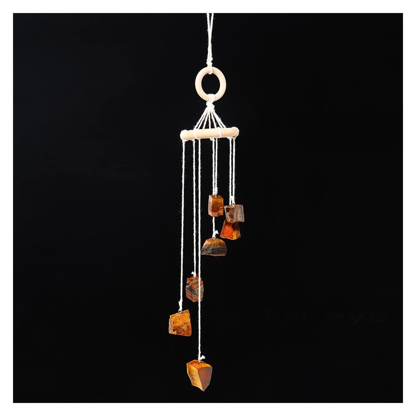 LQYXGS Crystal Stone Home Decor Natural Crystal Stone Wind Chime Rough Raw Quartz Hanging Pendant(A)