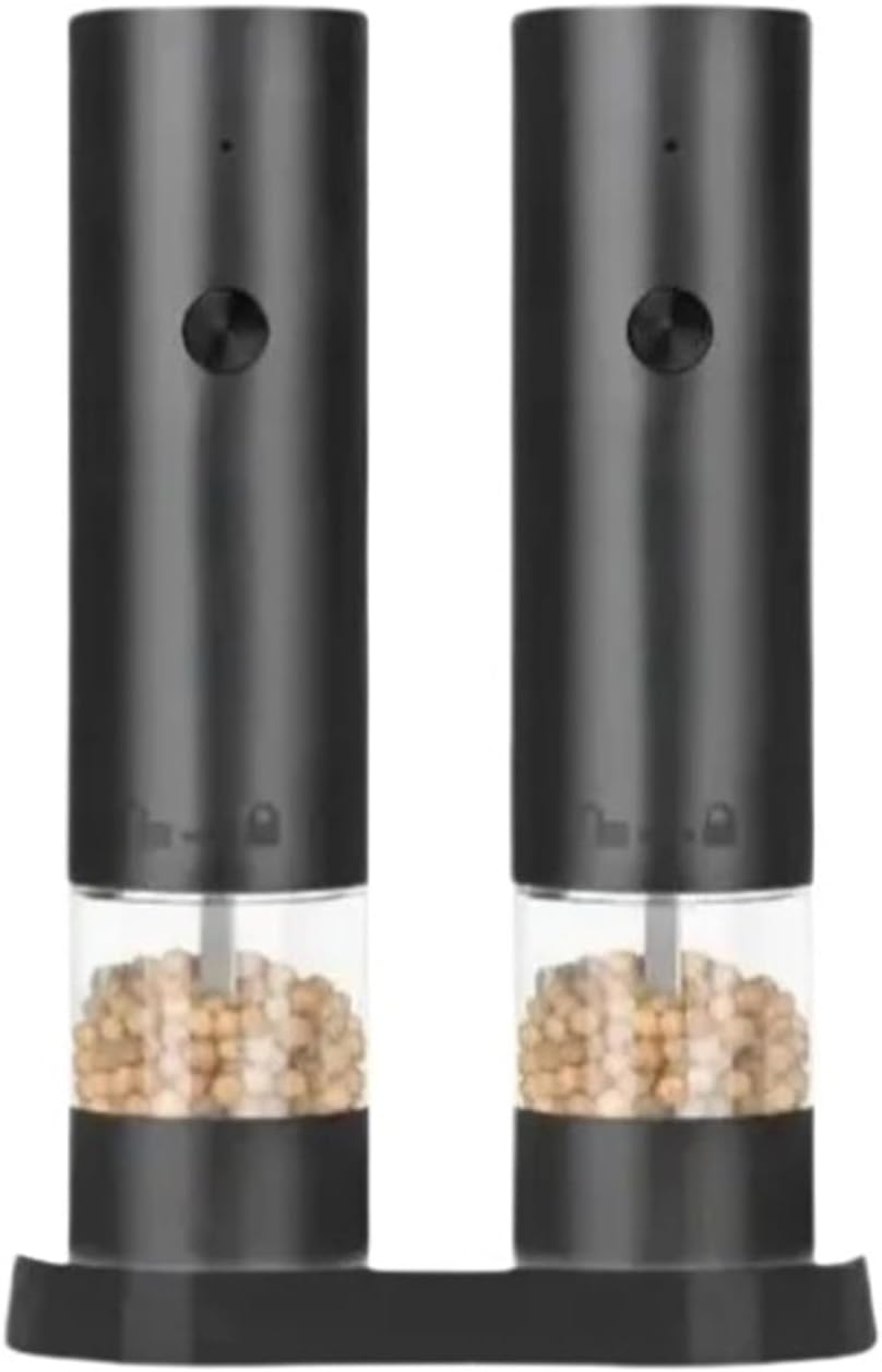 Electric Salt Pepper Grinder Set with Base Rechargeable Adjustable Coarseness Automatic Spice Grinders Cooking Accessories