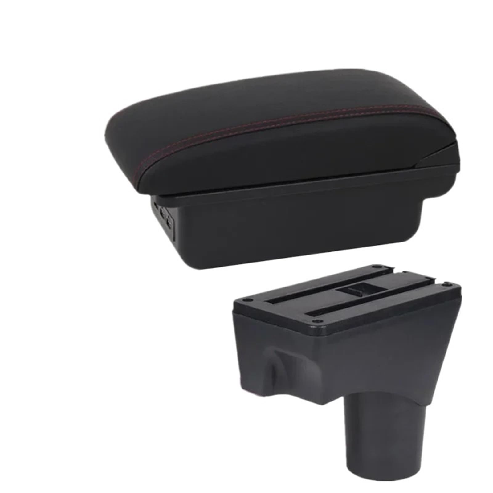 XINQQDC Console Armrest Fit For Nissan March Micra K13 Armrest Box Fit For Nissan Sunny Car Armrest Arm Storage Box Retrofit Parts Car Accessories Car Armrest Organizer(B1 red line 3USB)
