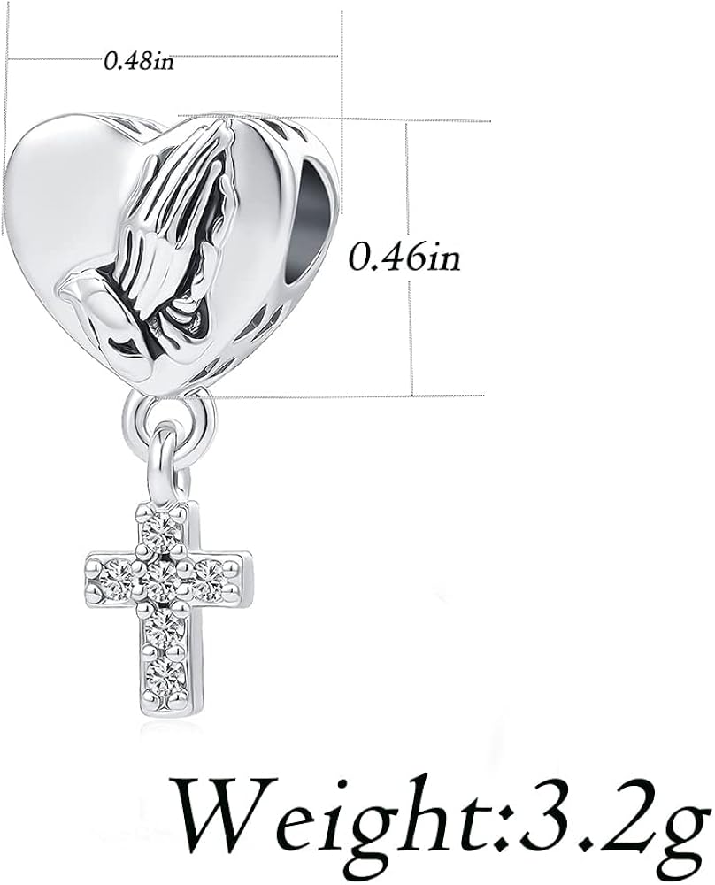 Amazon.com: MZC Jewelry Cross Heart Charm for Pandora Bracelets