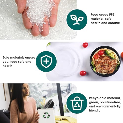 60 Pack Round Meal Prep Containers, 30 Oz Food Storage Containers with Lids, Extra-Thick Plastic To Go Containers, Disposable Bento Lunch Box for Take out, BPA Free, Dishwasher/Microwave/Freezer Safe