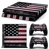 American Flag Skin Sticker Vinyl Decal Cover for PS4 Console and Remote Controllers