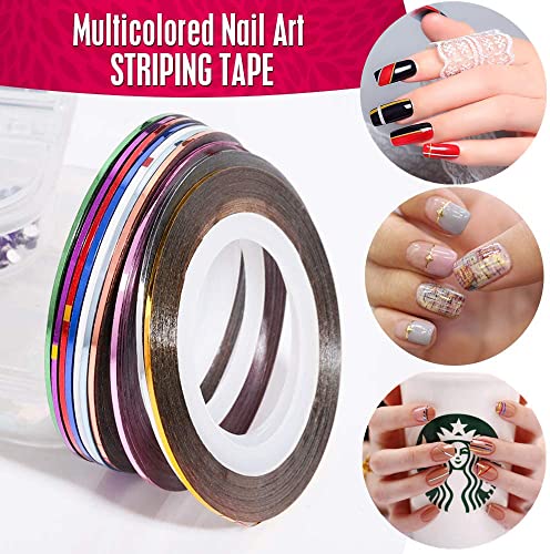 Pinsel für Gelnägel,Nail Art Pinsel Set,15 Stücke Nagel Pinsel,10 Rolle Streifenband Nägel,5 Stücke Dotted Pen,2 Boxes… – Bild 6