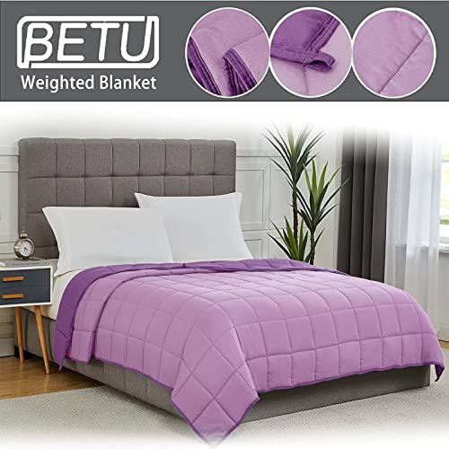 Purple Weighted Blanket for Adults 12lbs, 48"x72", Twin Full Size Cooling Heavy Throw Blanket for 110-130lbs, Microfiber Soft Thick Big Blankets Weighted Comforter Gift for Sleeping