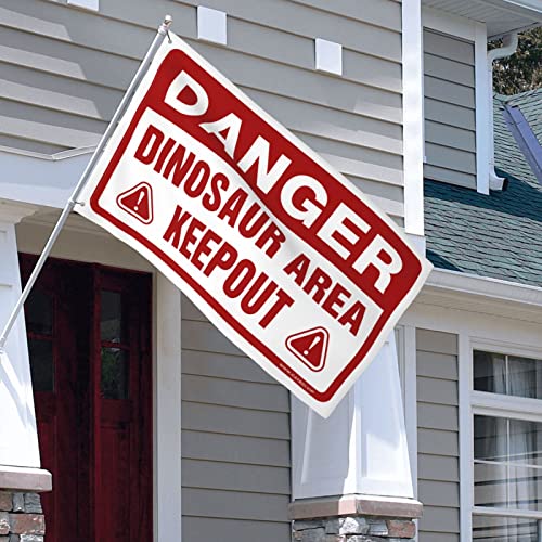 Drapeau Danger Dinosaur Area poster mural chambre ado original 152x244 cm - 5