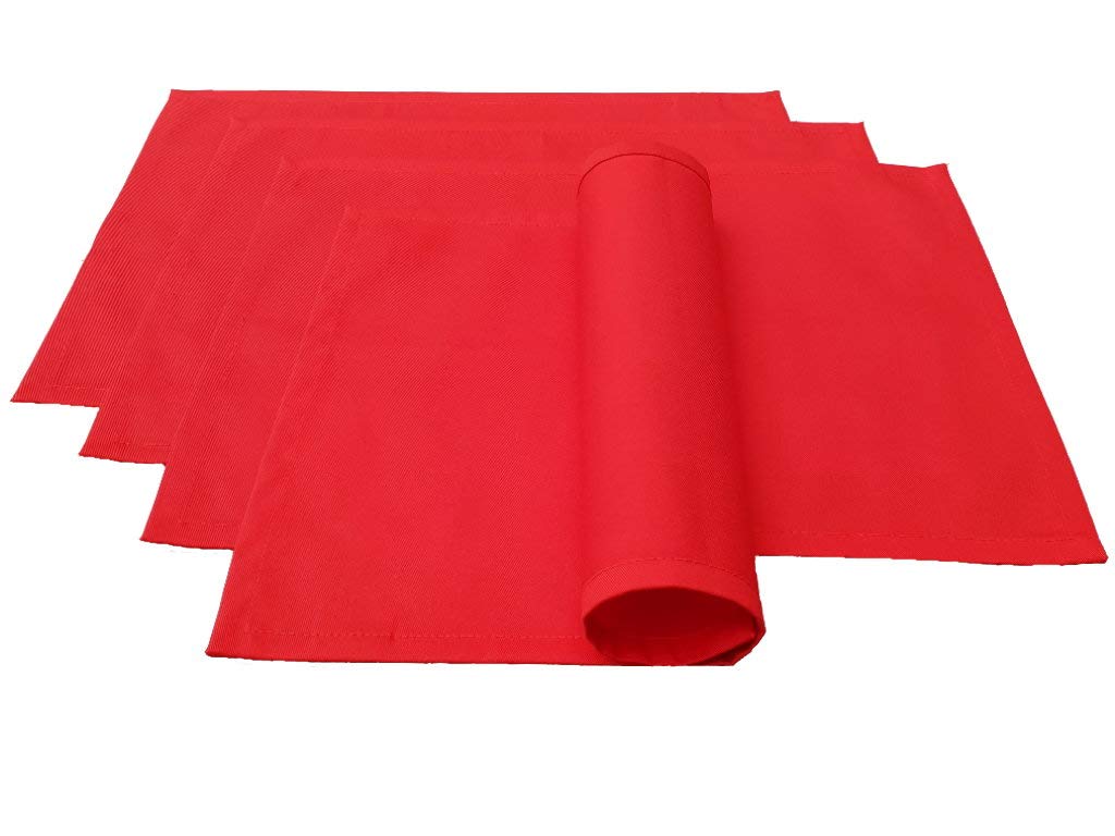 Lemos Home Lemos-Home Place Mat Set of 4 Approx. 46 x 36 cm Cotton (Red), 46x36