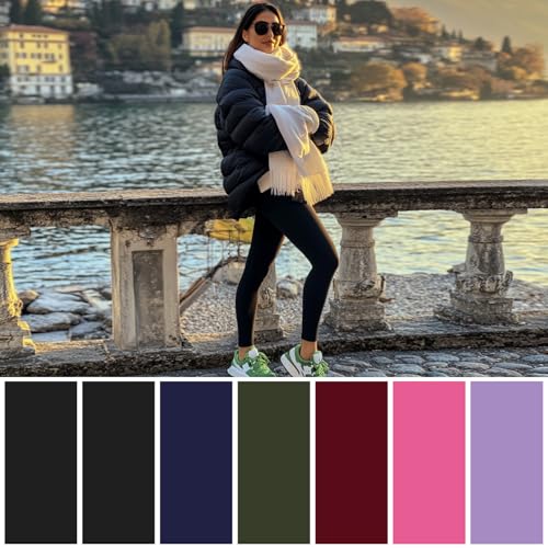 TNNZEET 7 Pack Leggings for Women - High Waisted Yoga Pants with Pockets Black Leggings Women Full Length & Capri