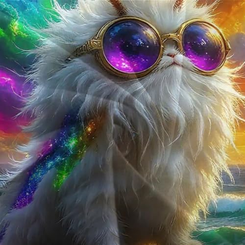 Chat blanc ensemble de lit 3D King 220x240cm en microfibre avec taie d'oreiller