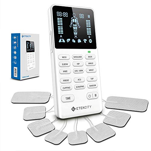 TENS Unit Muscle Stimulator Machine for Pain Relief, Etekcity 4 Channels Rechargeable Electric