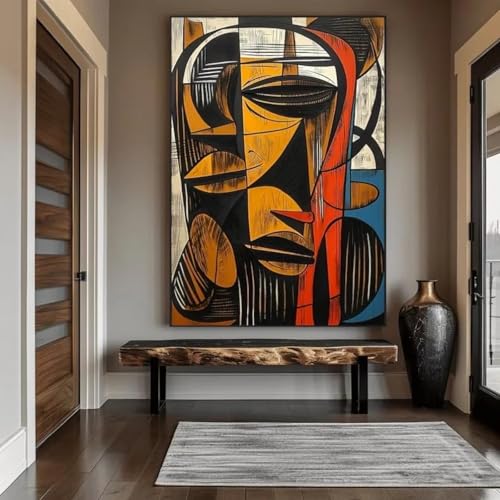 Art mural femme noire masque tribal africain décoration d'intérieur moderne 50x70