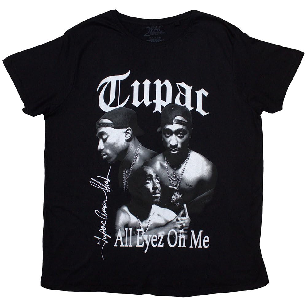 Rock Off Officially Licensed Products Men's Black Tupac All Eyez On Me T Shirt M