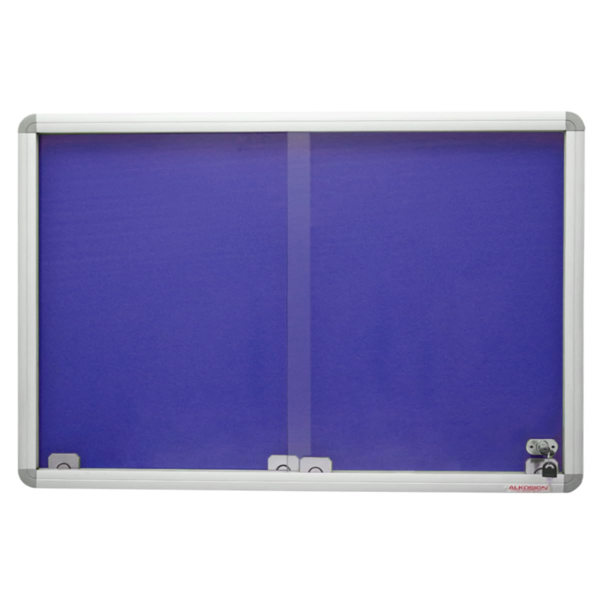ALKOSIGN Felt Notice Board with Sliding Glass Cover -Blue (4 x 6 Feet) Bulletin Board, Display Board, Glass Door, Lockable, Soft Message Boards, Pin up Boards for Office, School, College, Society-image-24