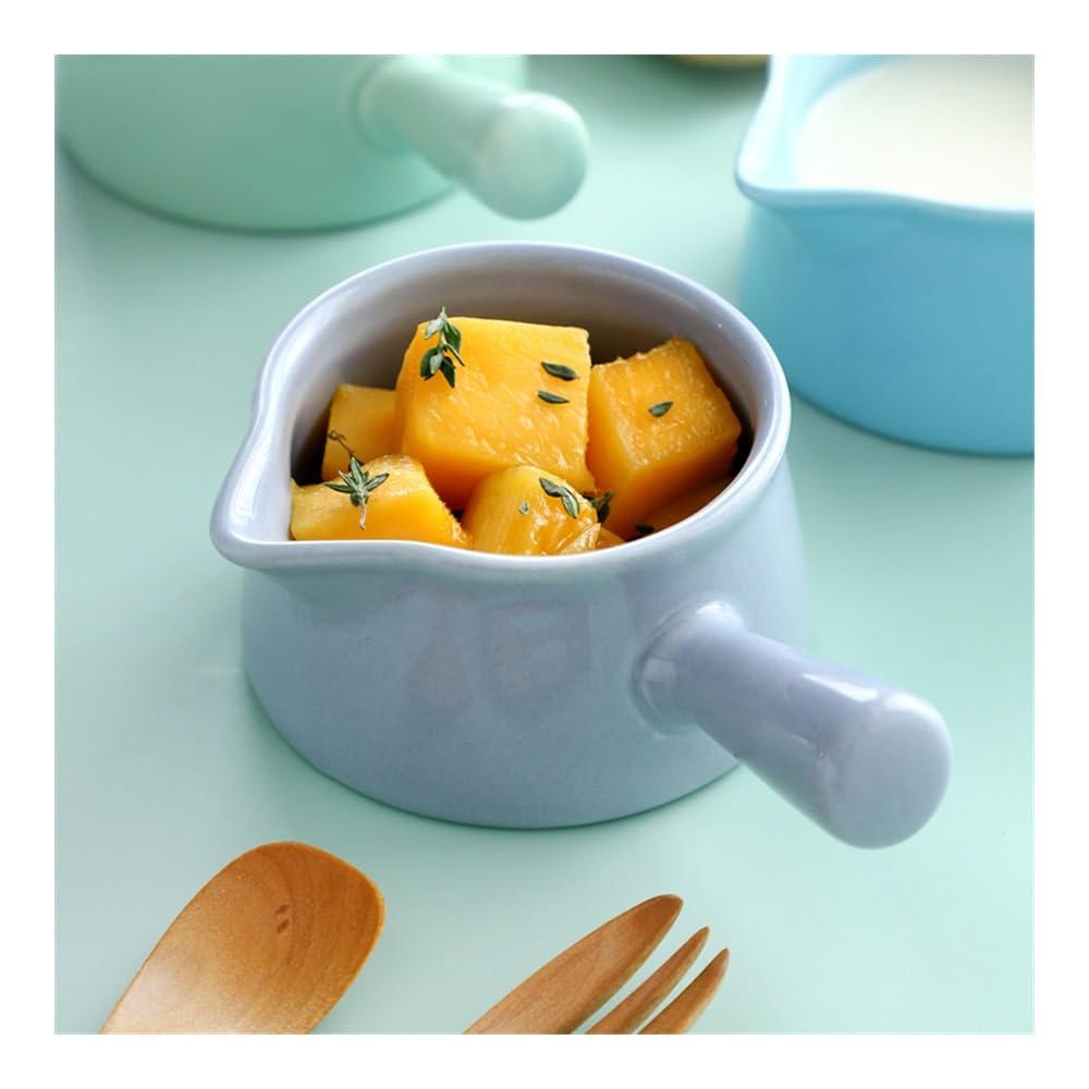 Saucière Pot à lait et tasse à miel en céramique - motif avec anse sous glaçure(Yellow)
