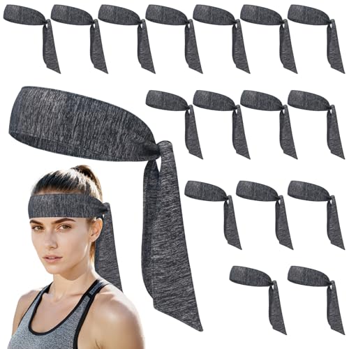 Image of ONUPGO 18Pcs Head Ties for Men Women, Adjustable Headbands Sports Sweatband Ninja Ties Head Band, Sweat Wicking Workout Headband for Sports, Running, Tennis, Yoga, Soccer, Karate