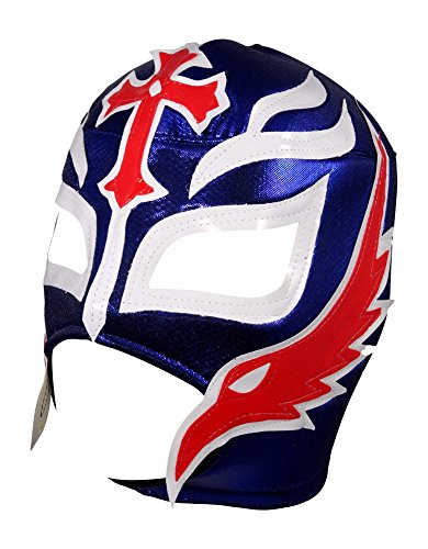 Rey Mysterio Adult Lucha Libre Wrestling Mask (pro-fit) Costume Wear - Blue/White/Red Rey Mysterio Adult Lucha Libre Wrestling Mask (pro-fit) Costume Wear - Blue/White/Red