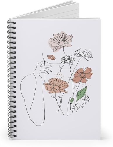 Line Drawing Design 5 A5 Ring Bound Notebook