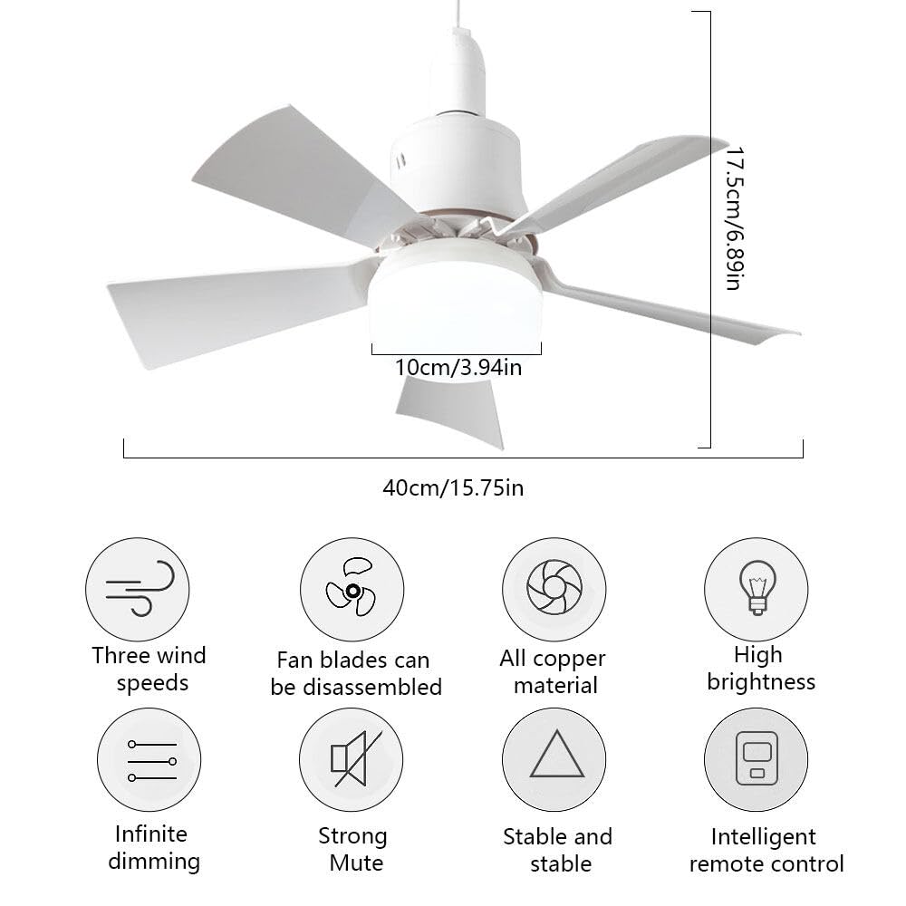 ZOYDP Ceiling Fans with Lights and Remote Control, 30w Ceiling Fan Light, E27 Base Screw, 3 Colors 3000K-6000K Dimmable - Image 2