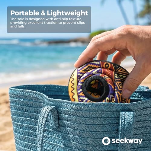 Image of SEEKWAY Water Shoes Women Men Adult Quick-Dry Aqua Socks Barefoot Non Slip for Beach Swim River Pool Lake surf Black SK002(U)