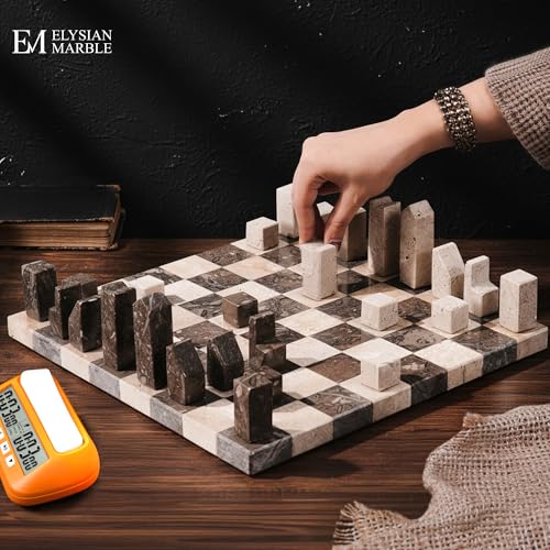 Modern Chess Set – Tablero y piezas de mármol artesanal miniatura 6