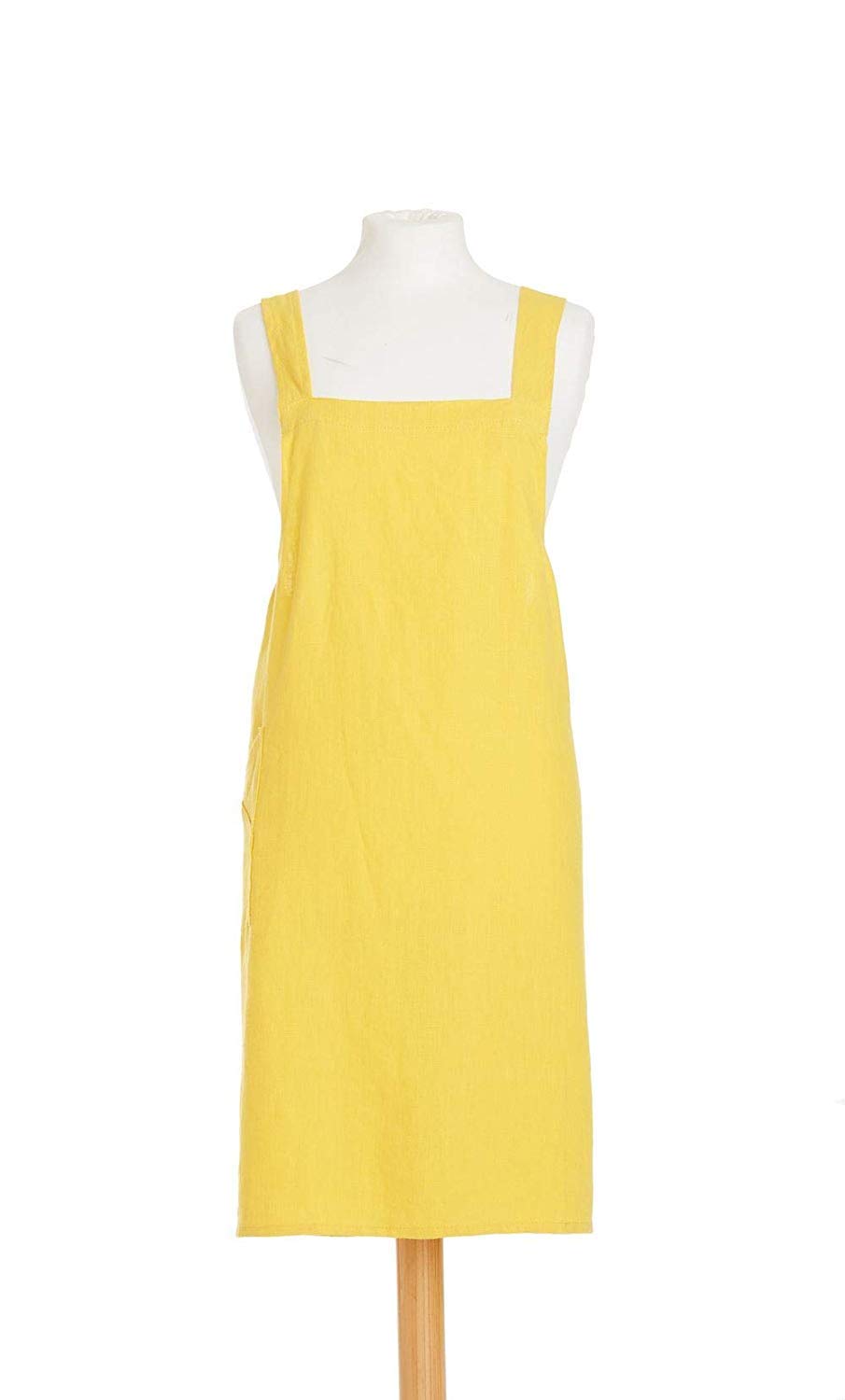 The British Textiles Co Yellow Crossover - Apron 88X84cm 100% Linen Easy-To-Wear Shapes
