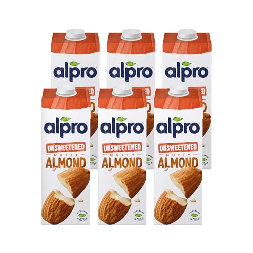 Alpro Almond Unsweetened Drink 100% Plant-Based Lactose Free - 1L (6X1L)