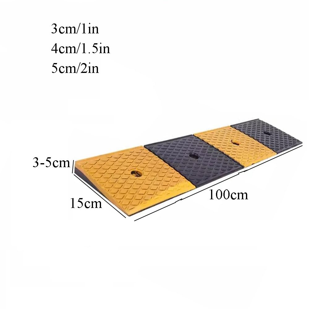 COKYIS Rampa De Acceso para Coche, Rampas De Bordillo para Camión, Rampa De Umbral De Silla Ruedas, Rampas De Entrada Garajes De Goma (Size : 100 * 15 * 3cm)