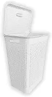 Cesto De Roupa Suja Organizador 72 Litros Lavanderia Alça E Tampa Brinquedo Quarto Multiuso Flexível (Branco)