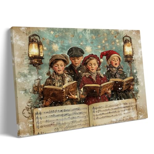 Vintage Christmas Carol Print, Antique Christmas Hymn Holiday Song, Farmhouse