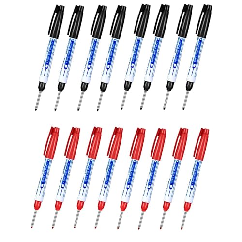 Marqueur à trou profond SEIWEI lot de 16 feutres noirs et rouges à pointe longue de 30 mm