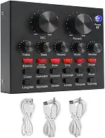 Placa de Som V8 Bluetooth Mesa Móvel Usb P10 P2 18 Efeitos de som Profissional Auxiliar Podcast Live Streaming Twitch Youtube Cantar Gravar Música