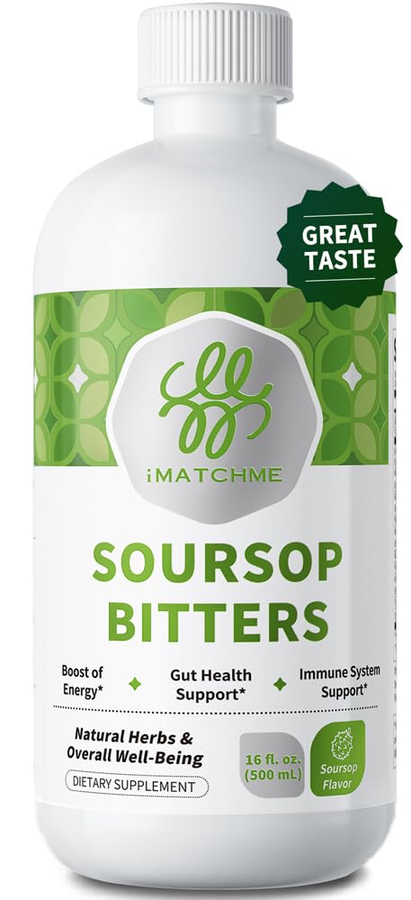 Soursop Bitters Liquid+Black Seed for Gut Cleanse, Detox & Immune 16 Fl Oz