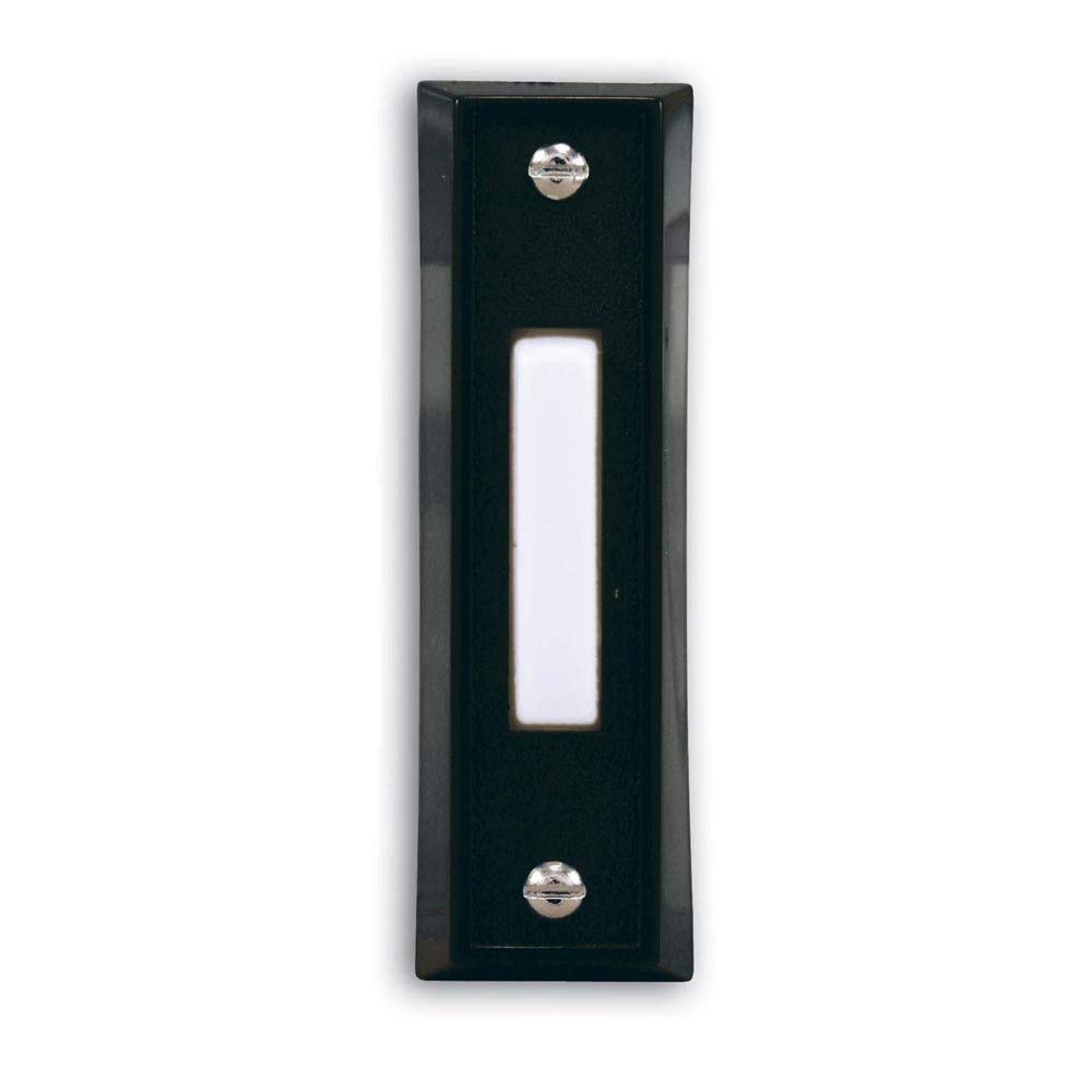 Heath Zenith Wired Push Doorbell Button, Black, Plastic, Surface Mount, New Home, Outdoor, House Accessories, Porch