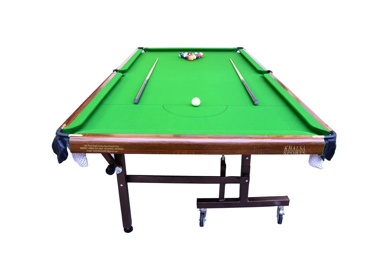 Sponsored Ad - Khalsa Sports Industries Size 8X4 ft 25 mm Movable Billiard Pool Table Adults | Outdoor, Indoor for Fun, Sport, Club, Snooker with All Accessories Professional Quality Table | Professional Standard