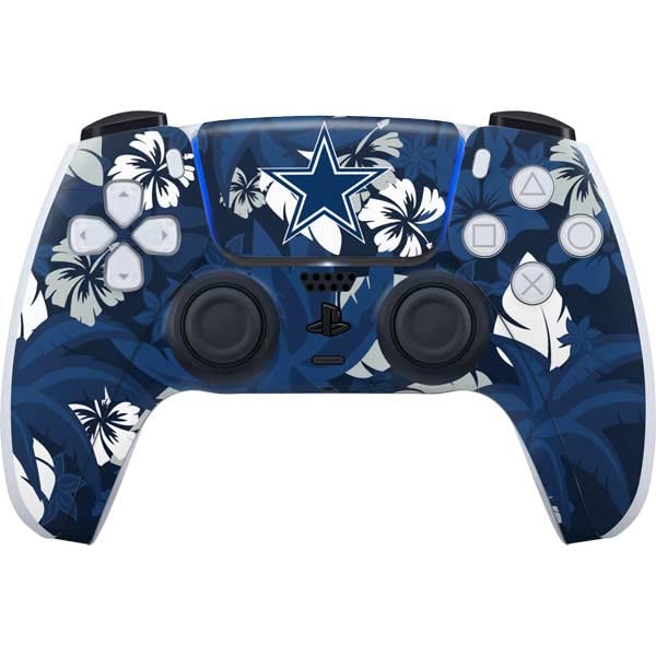 Skinit Decal Gaming Skin Compatible with PS5 Controller - Officially Licensed NFL Dallas Cowboys Tropical Print Design