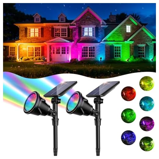 Outdoor Solar Spot Lights,Super Bright 18 LED Security Lamps Waterproof Spotlight for Garden Landscape Path Walkway Deck Garage (7 Colors, 2 Pack)