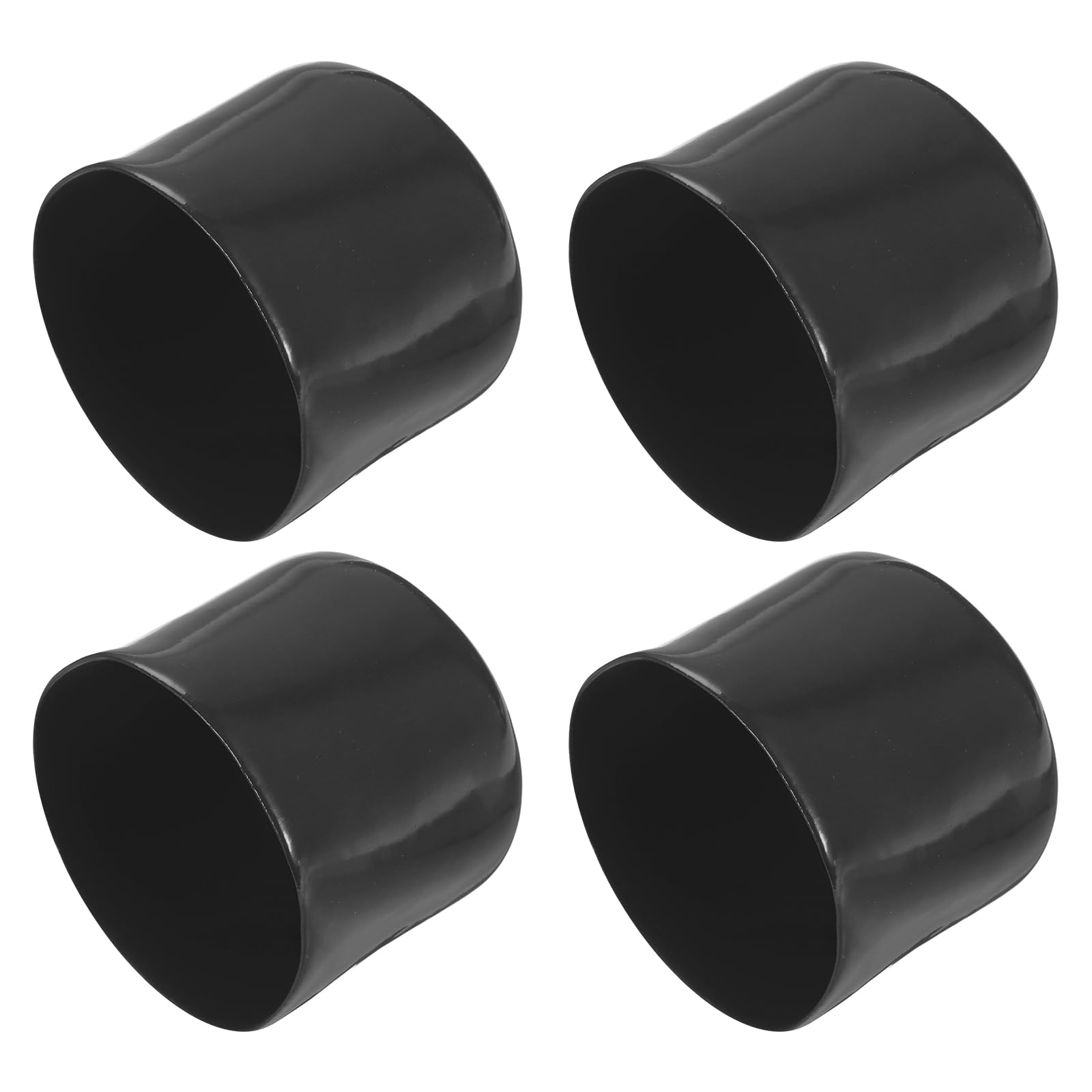 PATIKIL 50MM Vinyl Rubber End Caps, 4 Pack Flexible Bolt Screw Covers Caps Round Thread Protector Caps for Metal Tubing Rod Bolts Black
