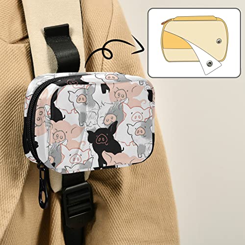 Image of Cute Pigs 7 Day Pill Organizer Travel Pill Case Portable Weekly Pill Box Bag Container Vitamin Supplement Holder with Zipper for Family Business
