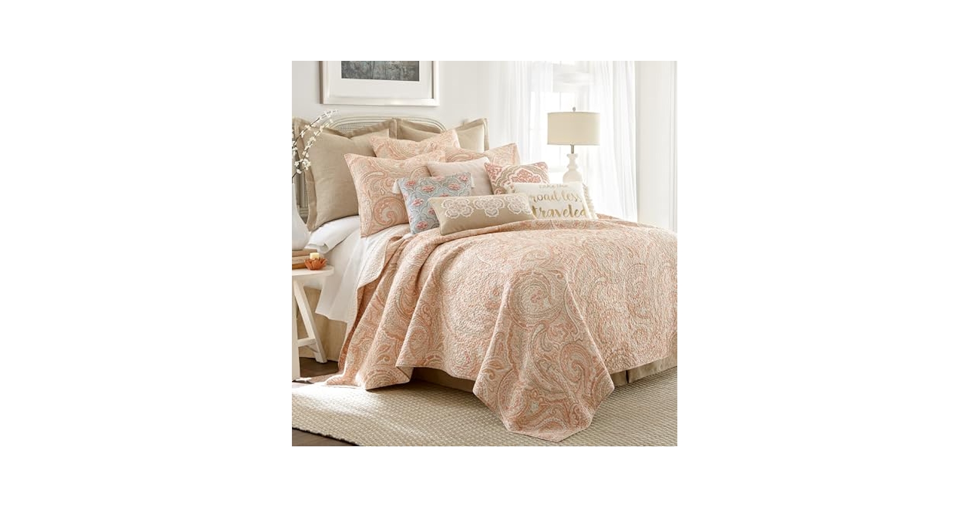 Amazon.com: Levtex Home - Spruce Coral Quilt Set - Full
