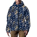 Men's Hoodies Windbreaker Galaxy Casual Long Sleeve Athletic Windbreaker Stretchy Hooded Zip-Up Jacket Trendy Streetwear Coat S-4XL