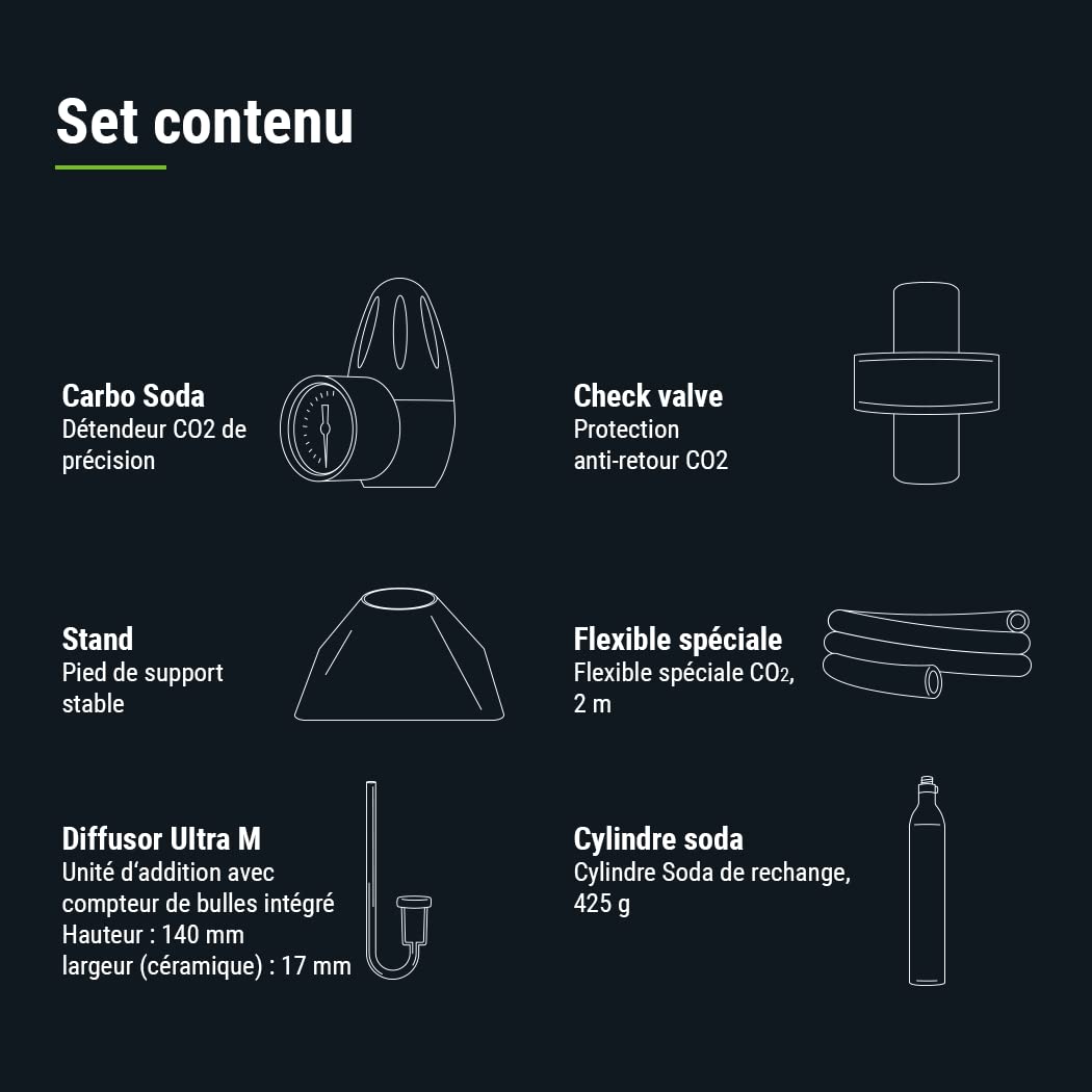 Dennerle Carbo Soda M200 - Système de fertilisation au CO2 pour système Soda, cylindre de CO2 Soda inclus