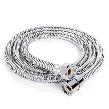 OBLONG 304 Stainless Steel Flexible Shower Tube Hose Pipe for Jet Spray | Shower Tube for Bathroom Jet Spray | Hand Shower Pipe for Bathroom | Health Faucet Tube Hose Pipe (Chrome Finish, 1 Meter)